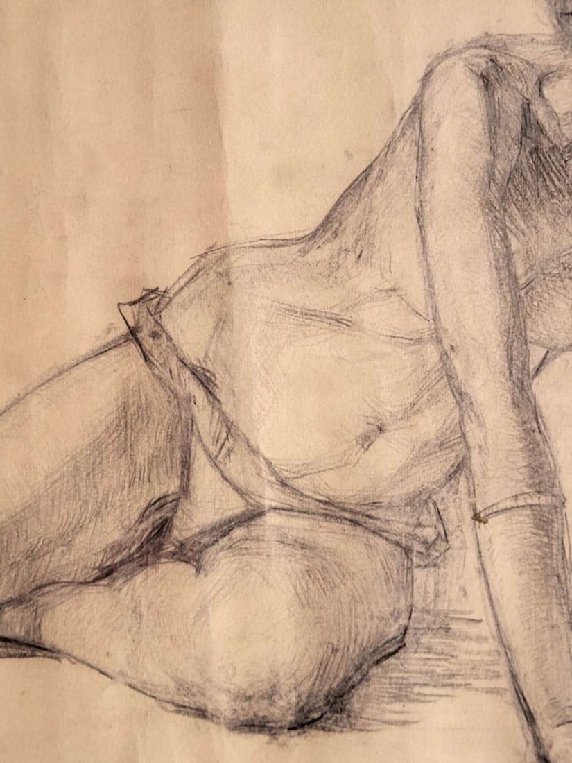 vintage nude drawing study - 5