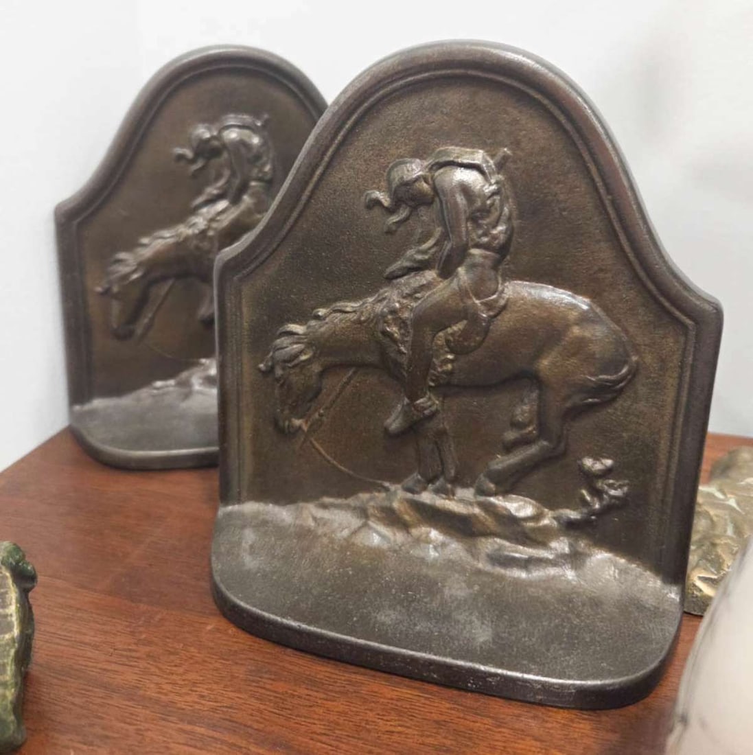 vintage man on horseback pair of bookends (1 of 8)