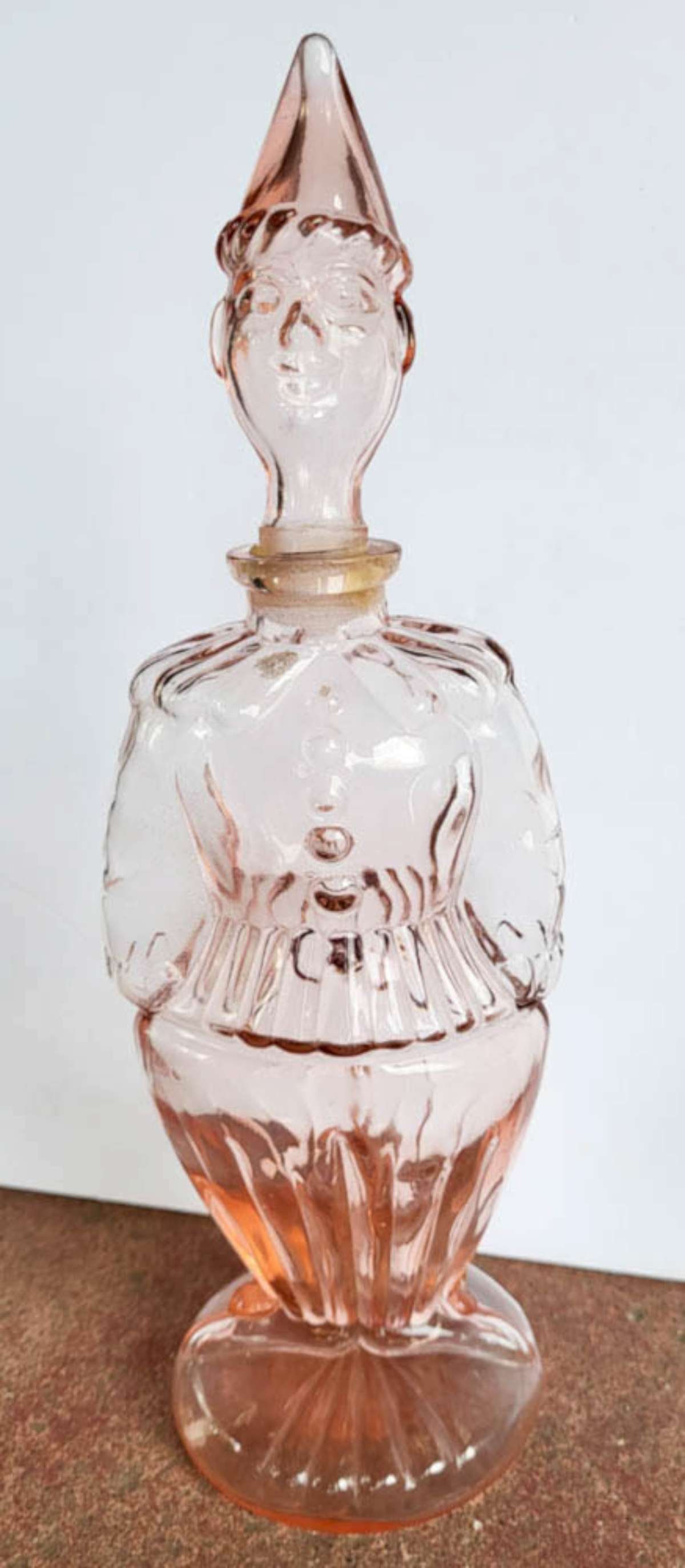 vintage MCM pink glass harlequin bottle (1 of 11)