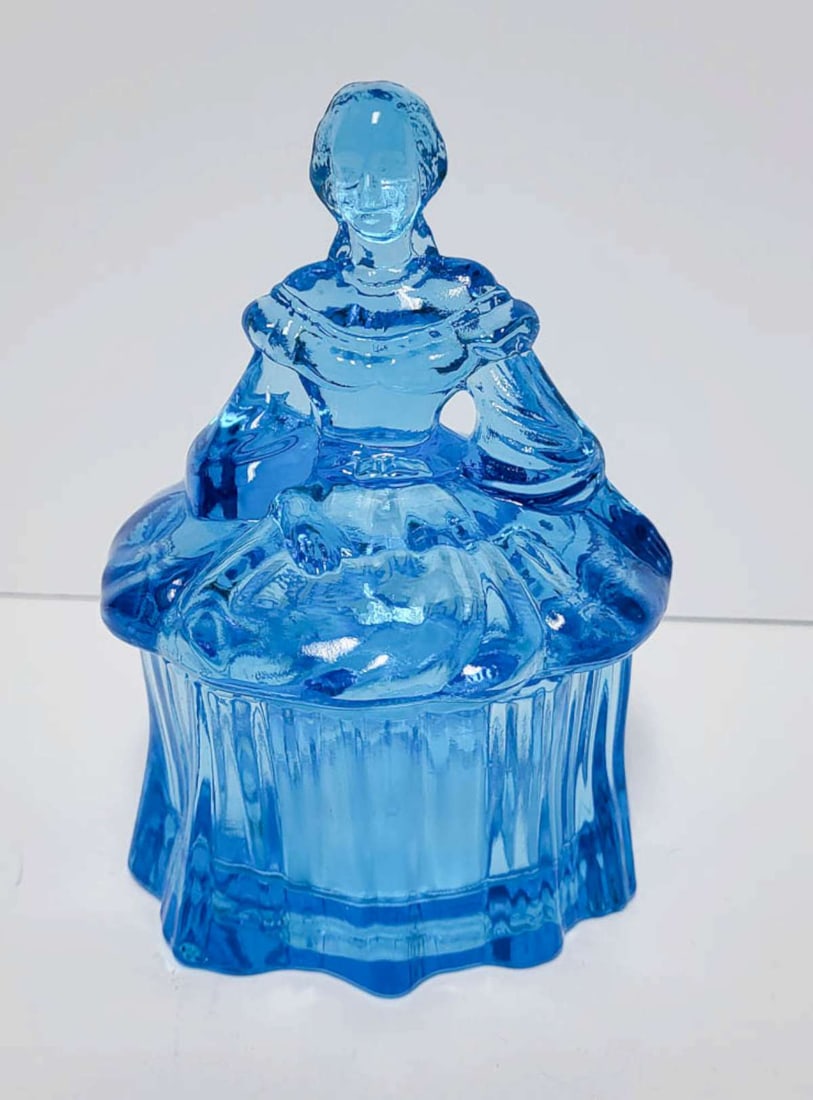 antique blue glass lady dish (1 of 7)