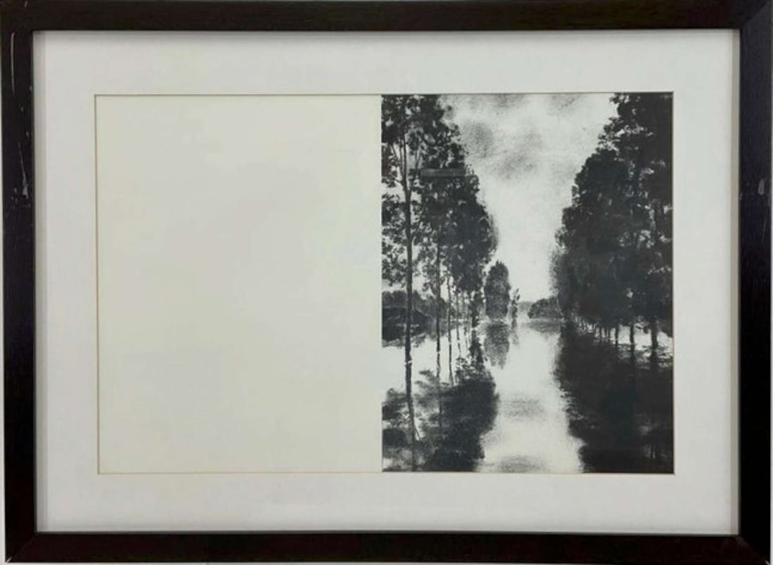 black and white landscape print in frame (1 of 6)
