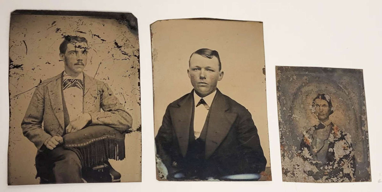 three antique tintype photographs (1 of 10)