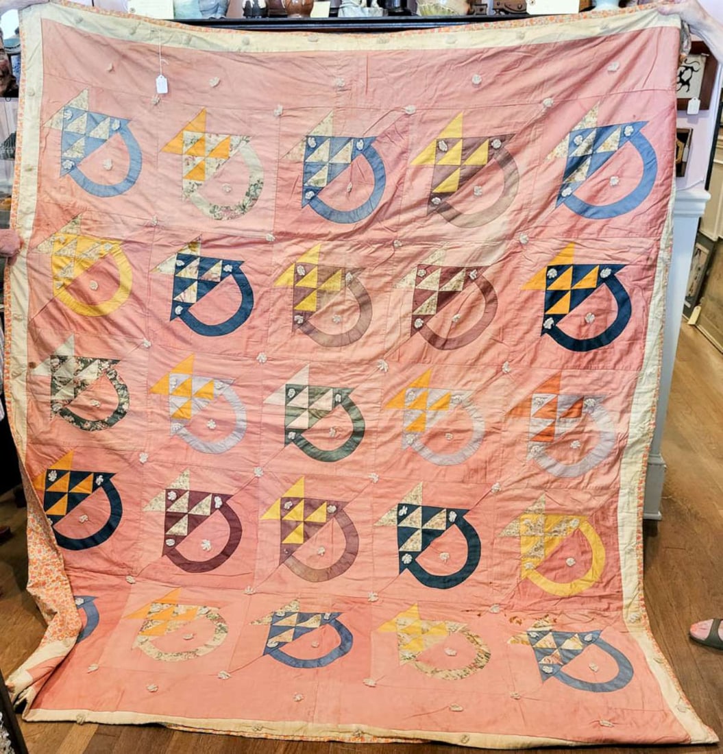 antique hand sewn or stitched quilt (1 of 7)
