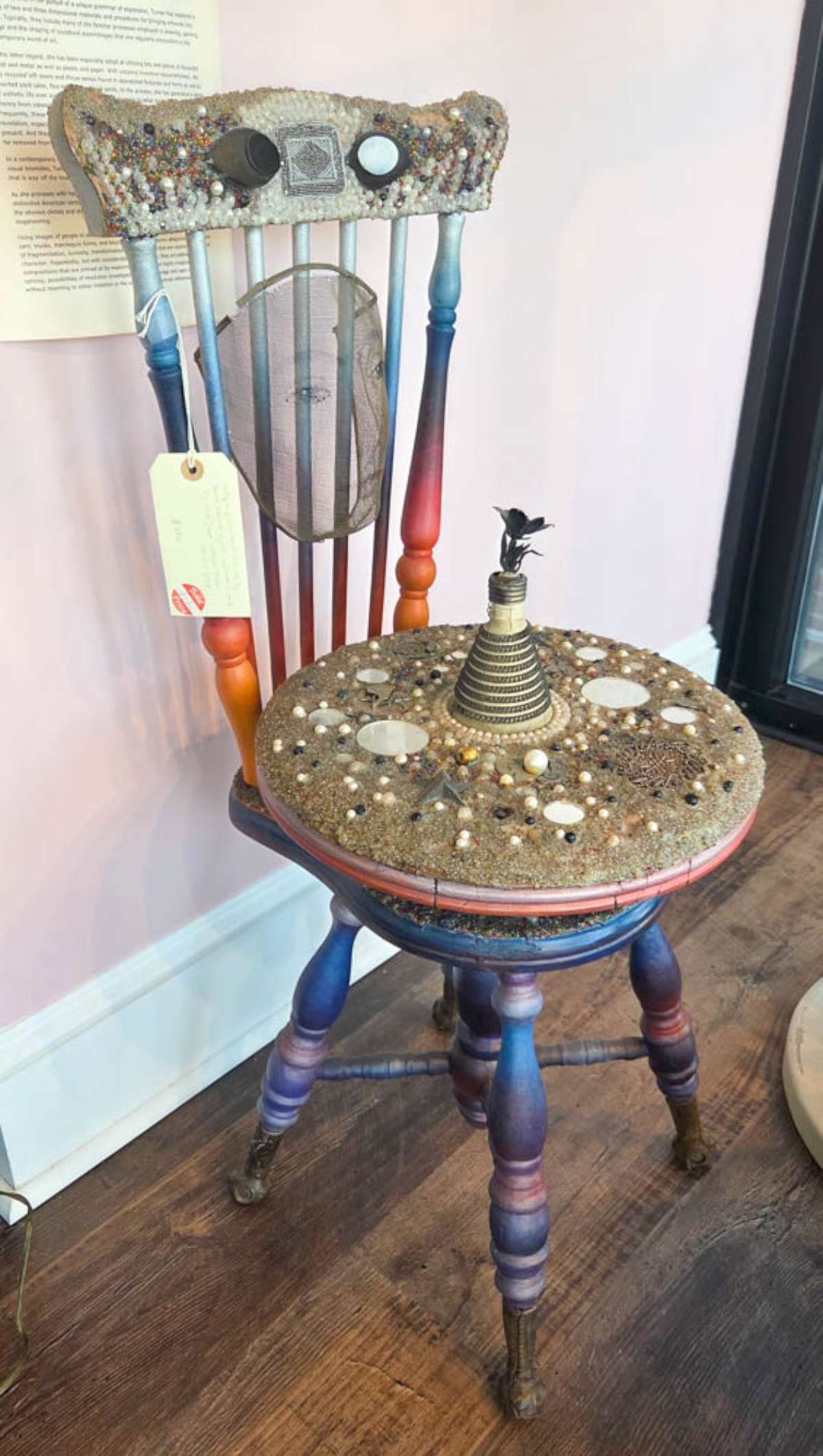 antique piano stool turned into a piece of Art (1 of 7)