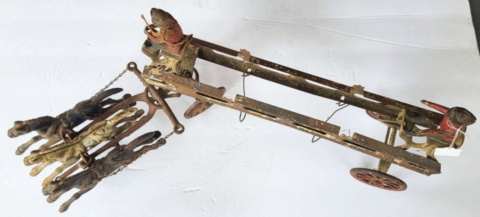 RARE antique Wilkins firetruck and horses toy - 12