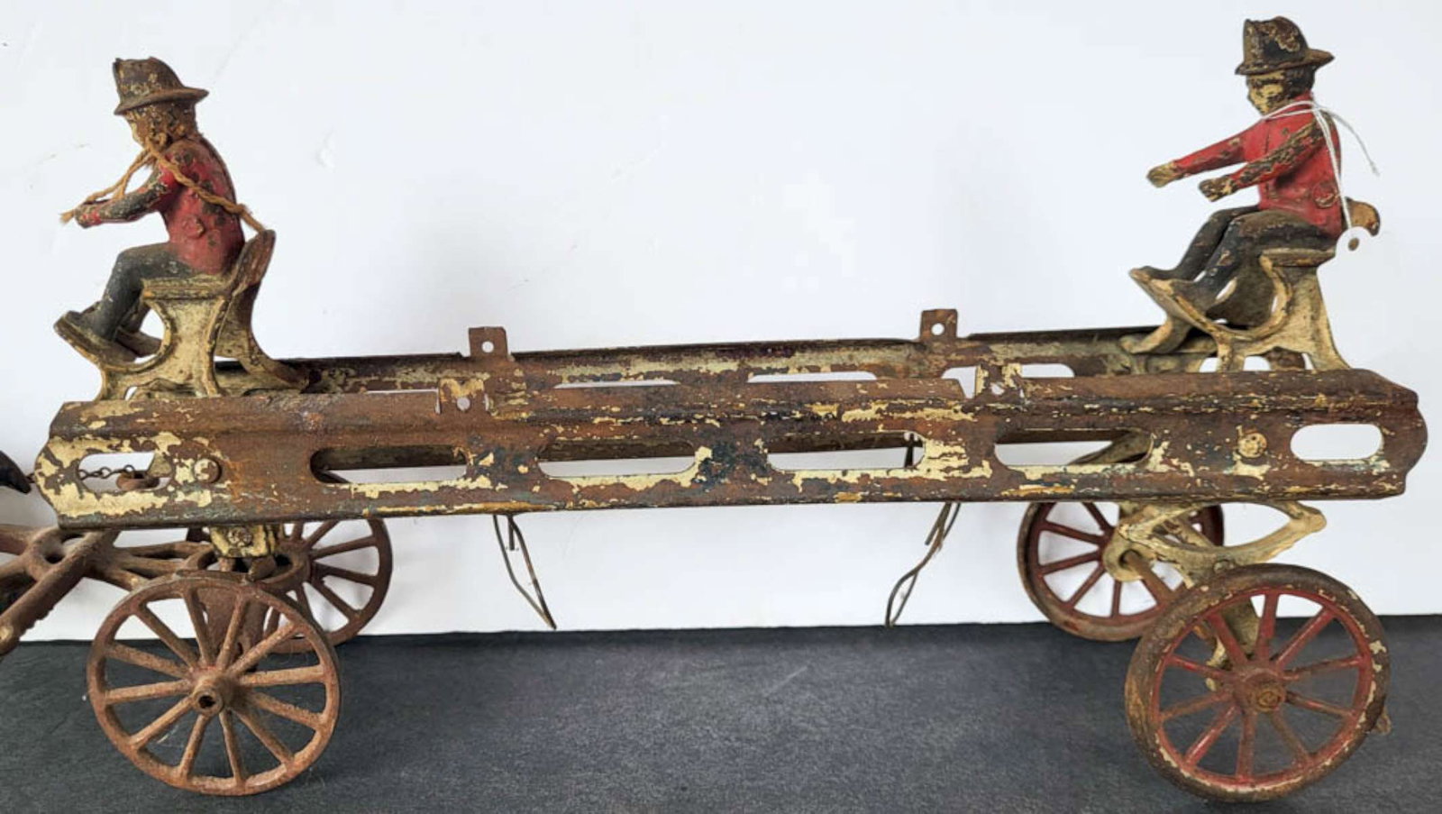 RARE antique Wilkins firetruck and horses toy - 9