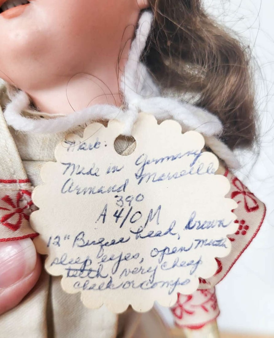 antique Armand Marseille porcelain head girl doll - 10