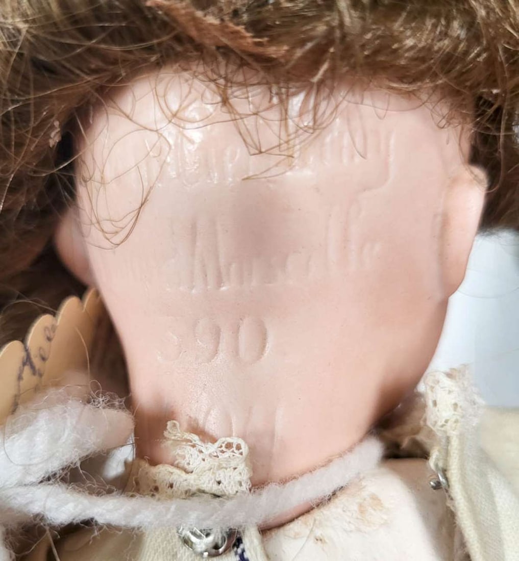 antique Armand Marseille porcelain head girl doll - 12