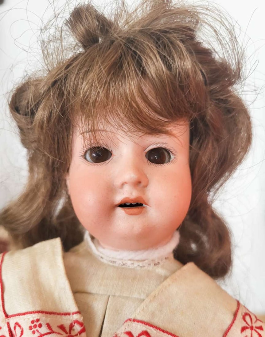 antique Armand Marseille porcelain head girl doll - 3