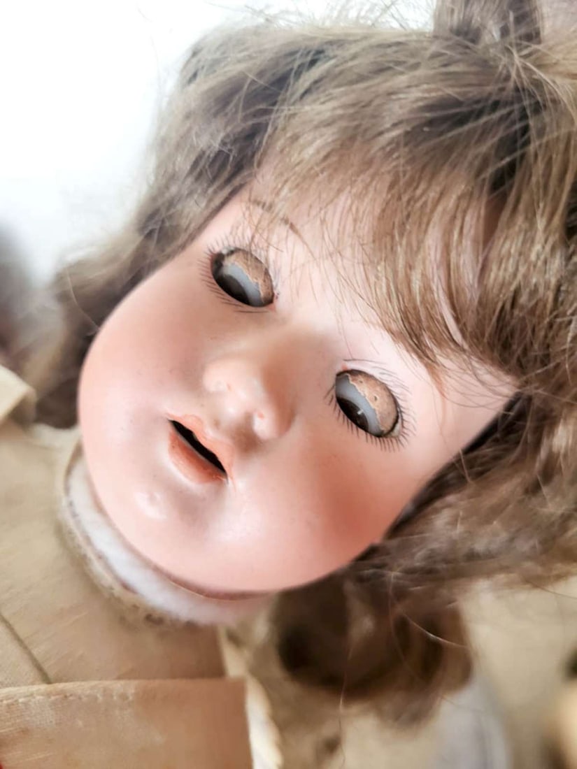 antique Armand Marseille porcelain head girl doll - 4