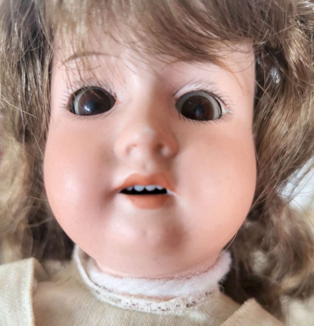antique Armand Marseille porcelain head girl doll - 5