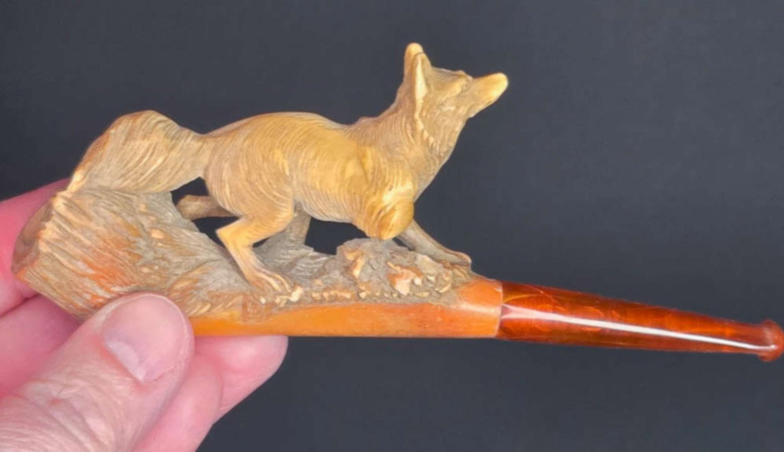 antique Meerschaum carved animal pipe (1 of 11)