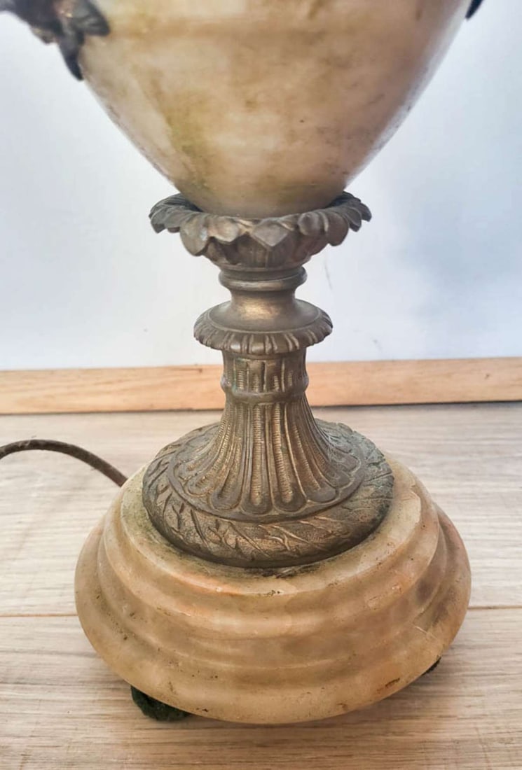 antique marble DEVIL design table lamp - 10