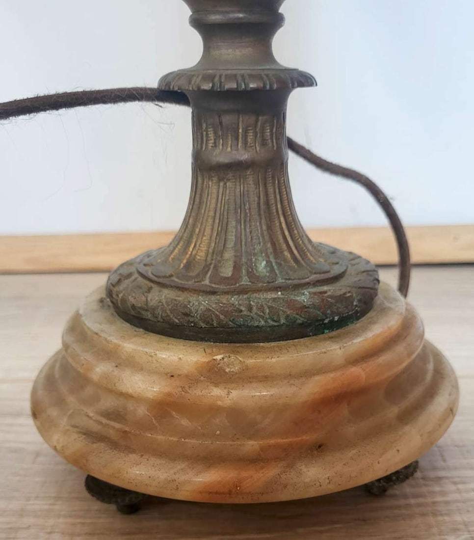 antique marble DEVIL design table lamp - 12