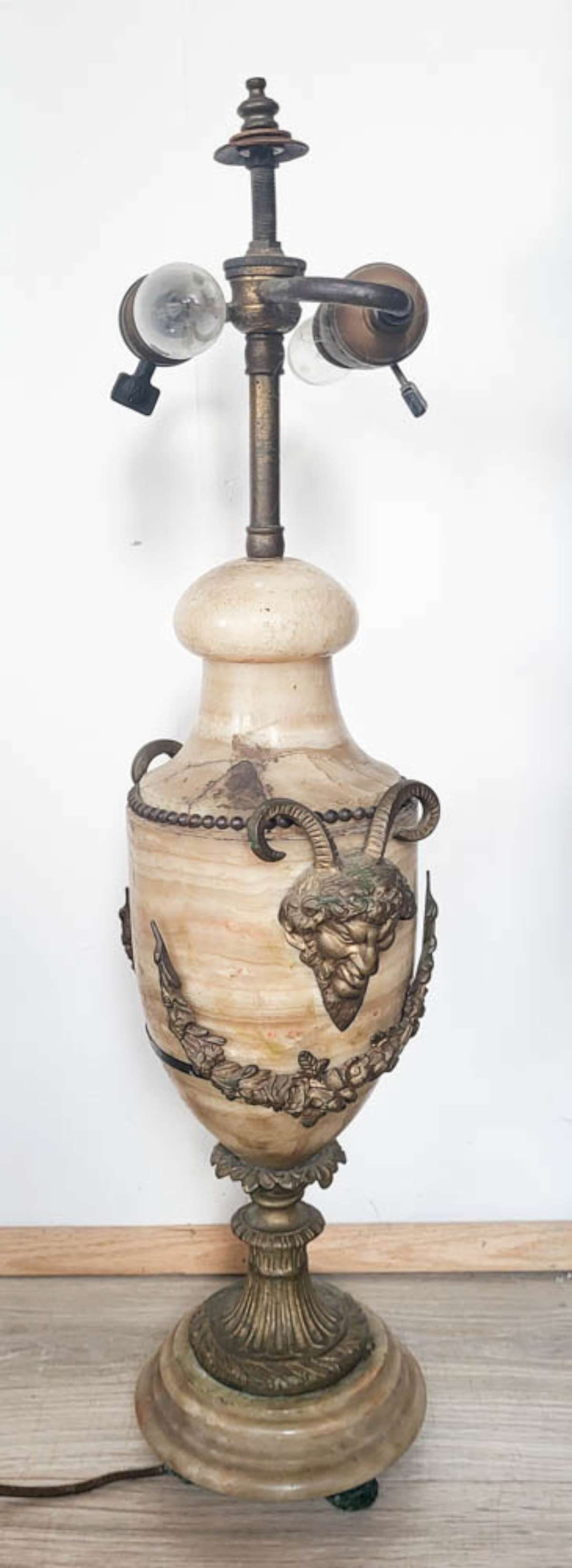 antique marble DEVIL design table lamp - 13