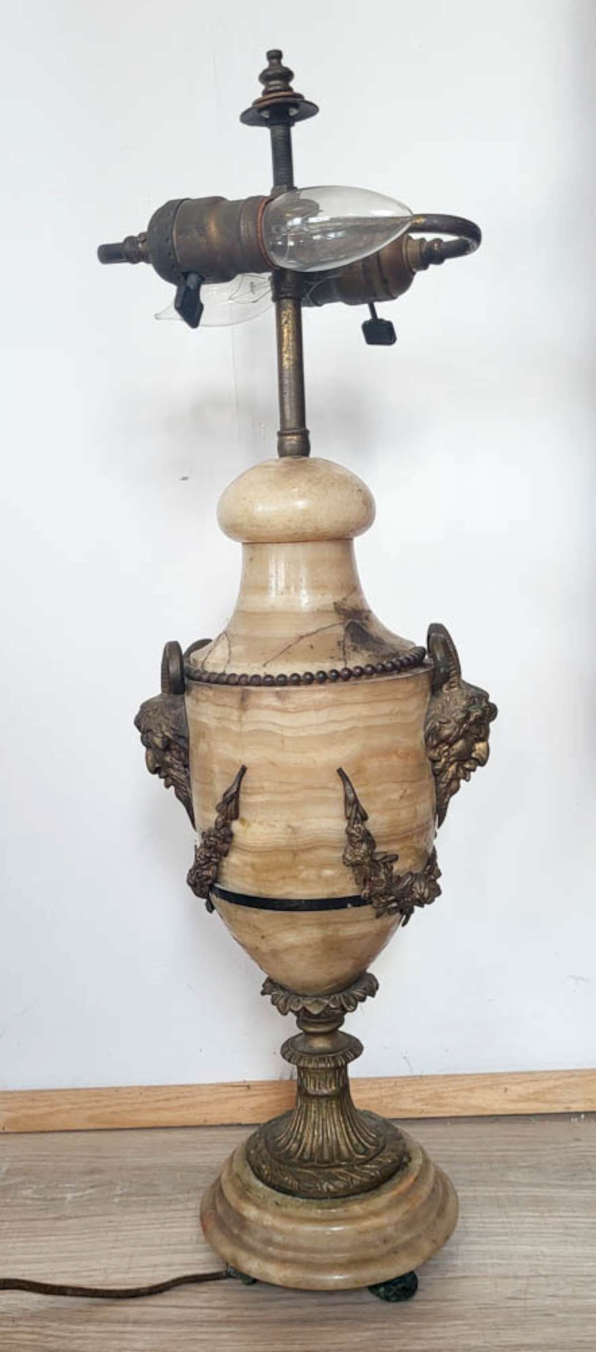 antique marble DEVIL design table lamp (1 of 15)