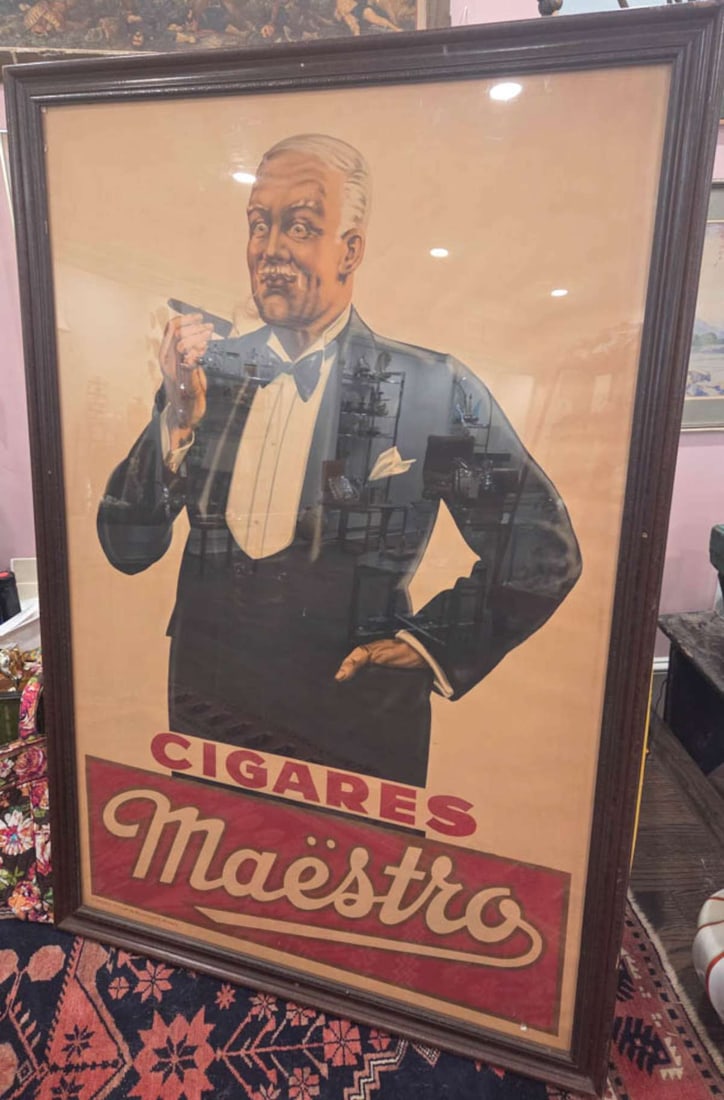 antique Belgian advertising poster cigars (1 of 5)