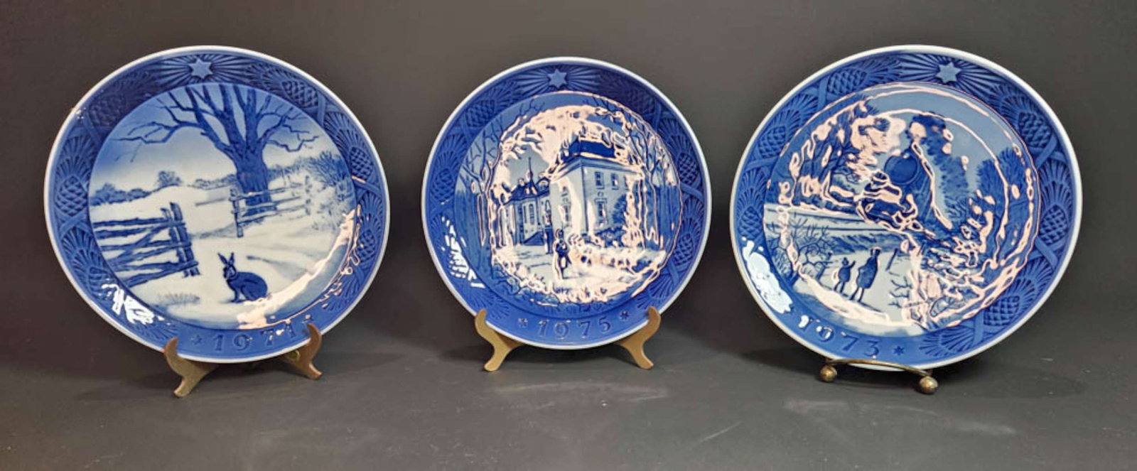 THREE vintage Danish Royal Copenhagen Christmas plates (1 of 10)