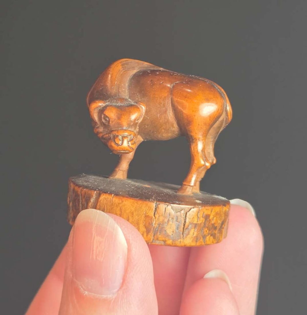 antique Asian carved wooden animal object (1 of 7)