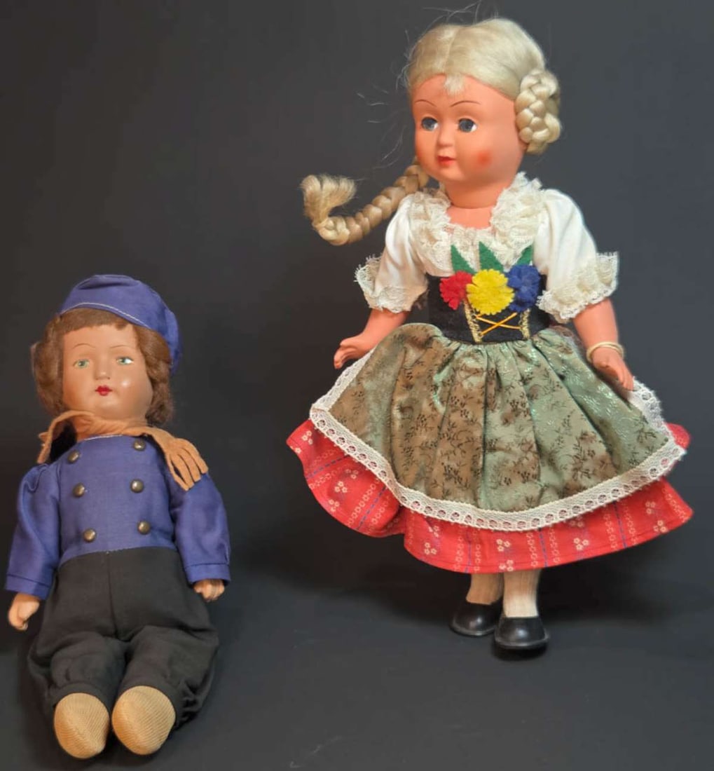 PAIR small vintage European dolls (1 of 12)