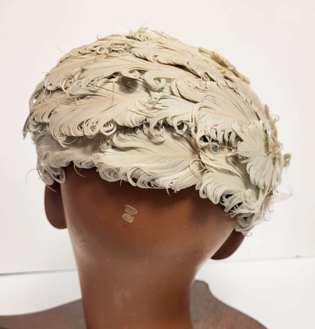 antique Flapper Era feather hat - 4