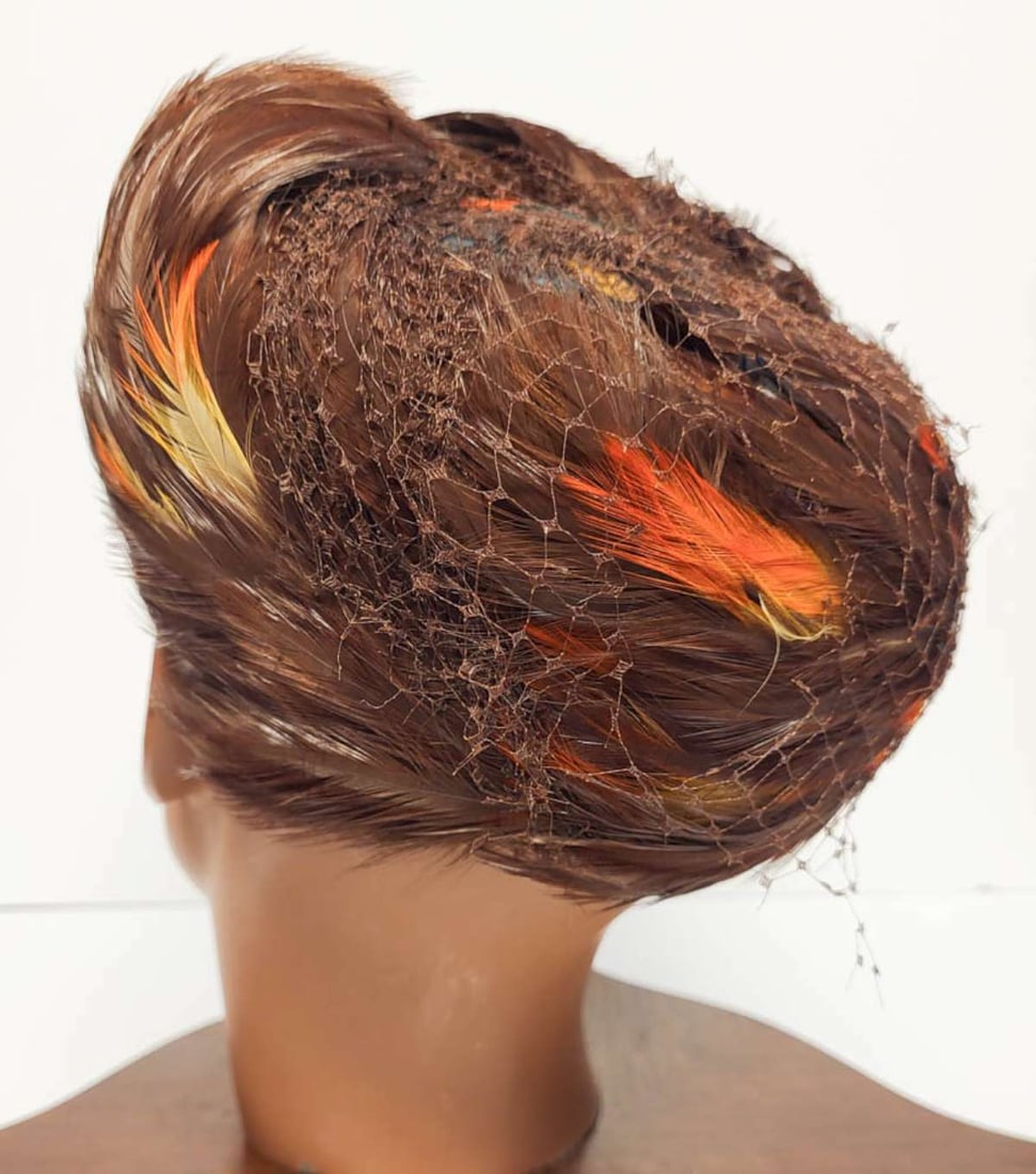 antique Flapper Era feather hat - 5