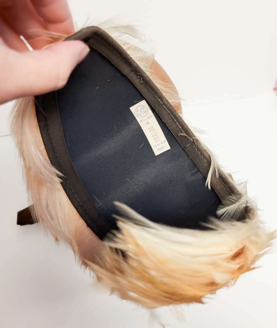 antique Flapper Era feather hat - 6