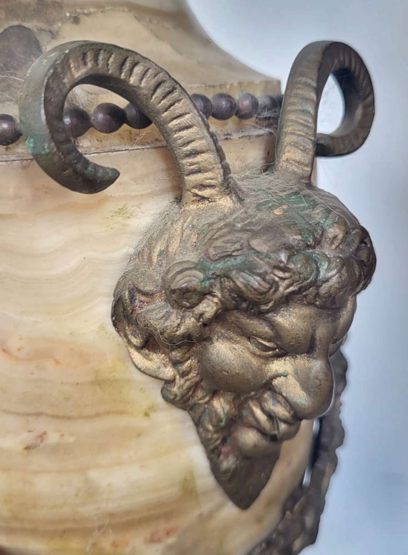 antique marble DEVIL design table lamp - 8