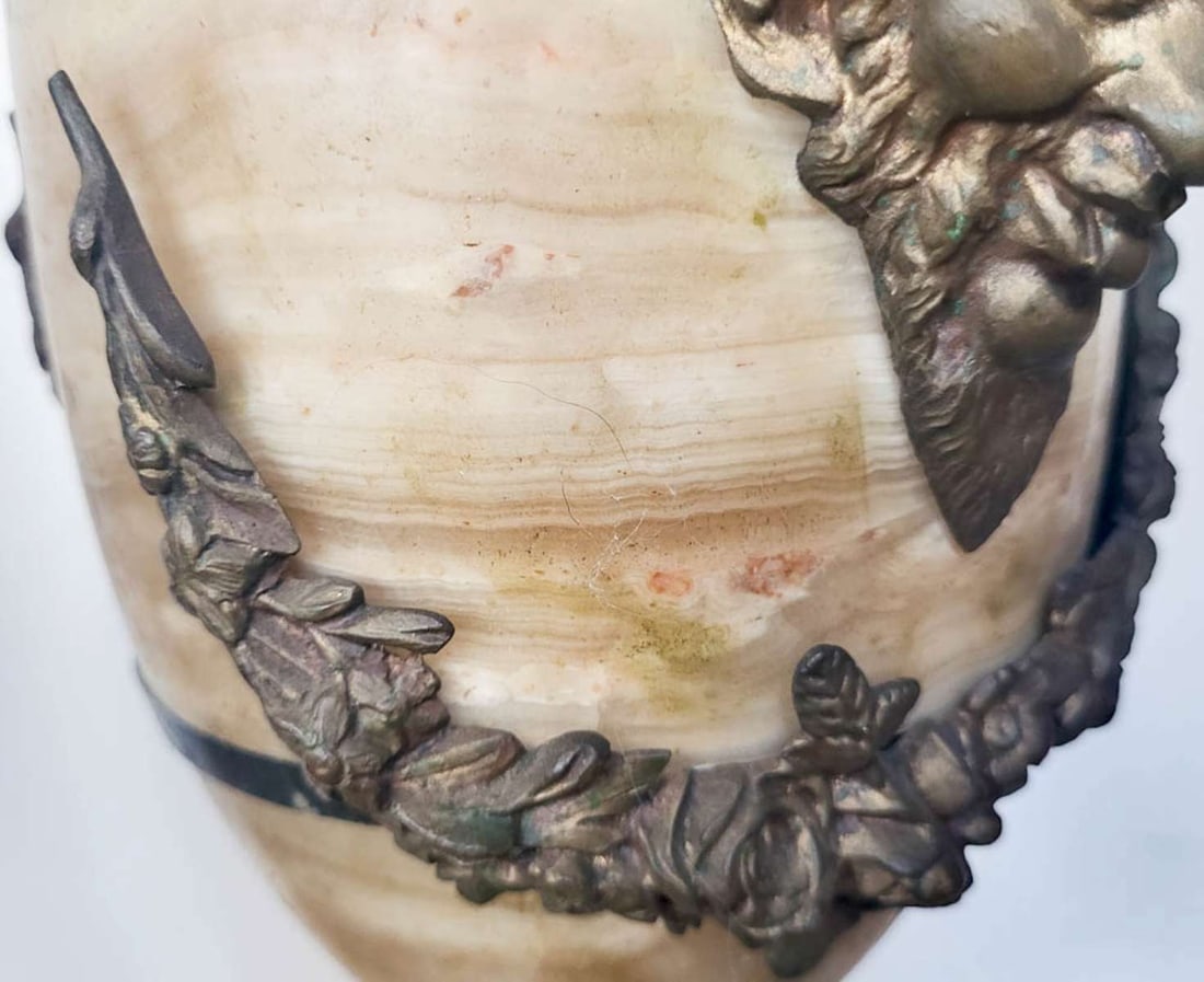 antique marble DEVIL design table lamp - 9