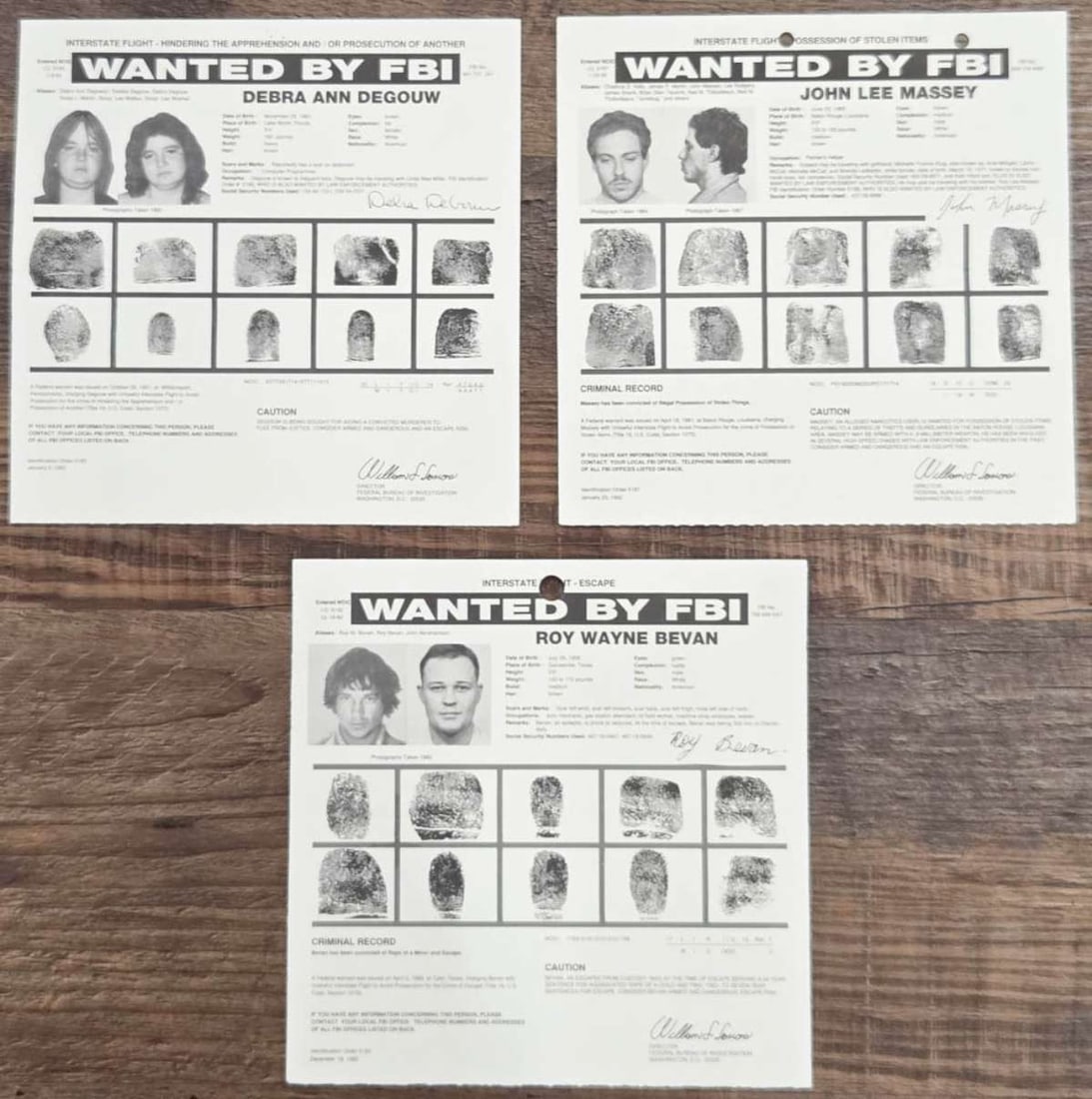 three original FBI wanted posters ESCAPEES (1 of 13)