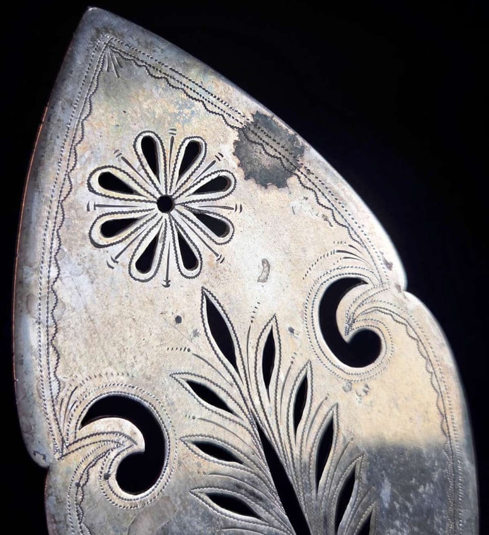 long antique silver plated serving spoon - 4