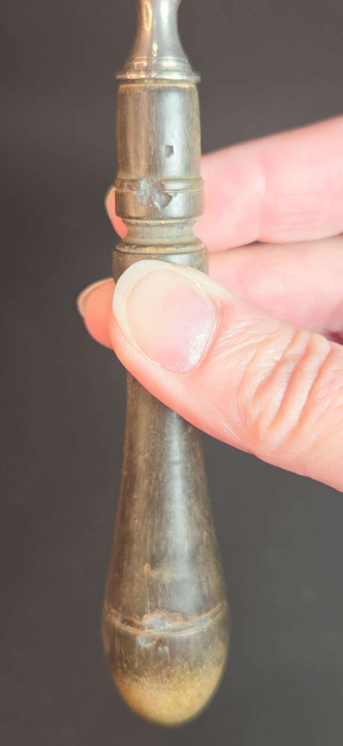 long antique silver plated serving spoon - 6