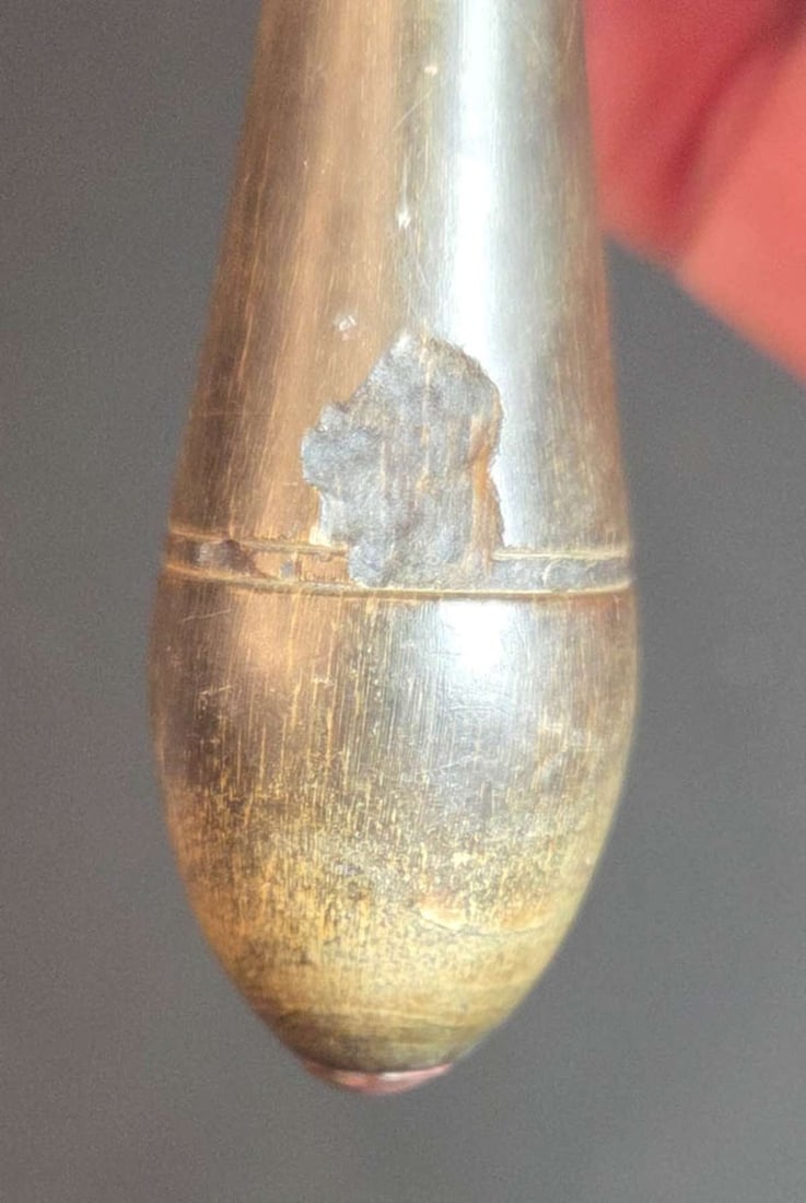 long antique silver plated serving spoon - 9