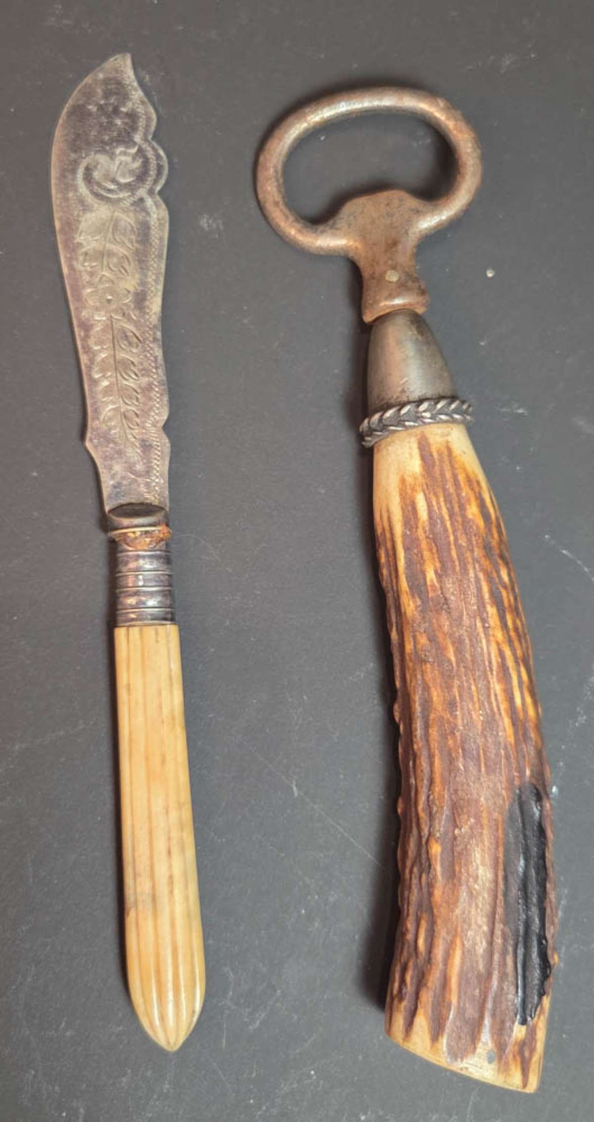 antique silver and antler utensils (1 of 11)