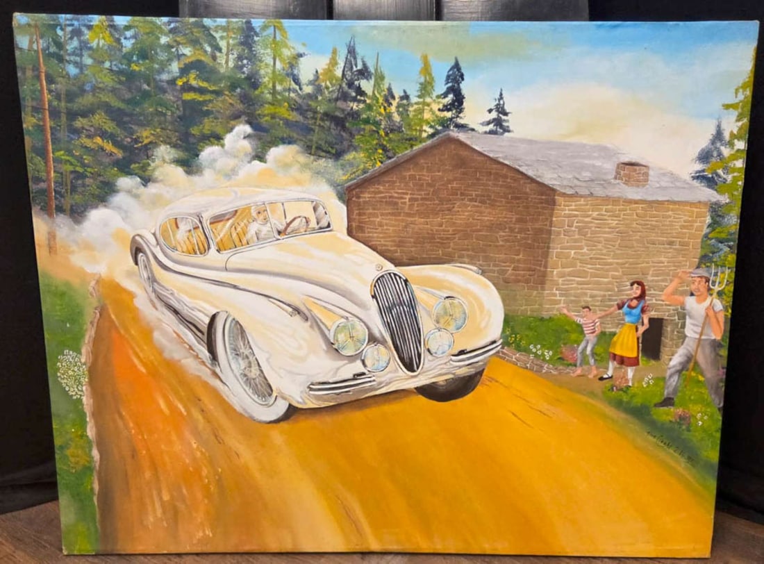 Thomas Cibort large original vehicle painting (1 of 7)