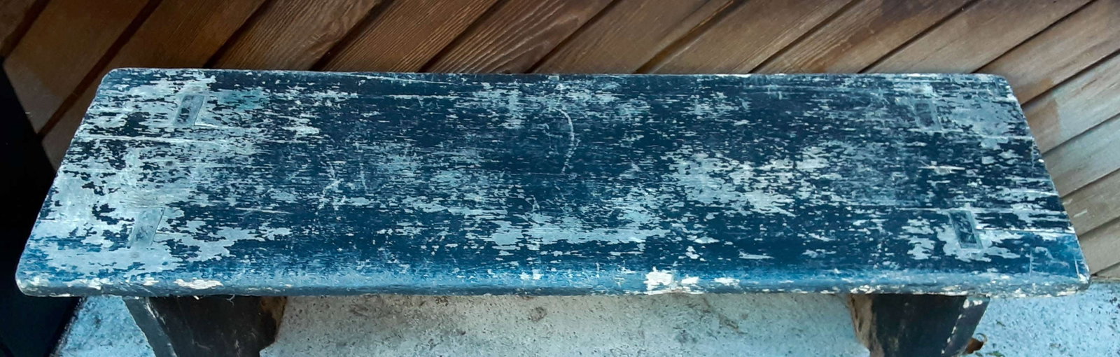 antique black Primitive bench - 3