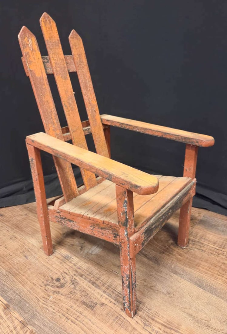 antique Primitive child's Adirondack chair (1 of 8)