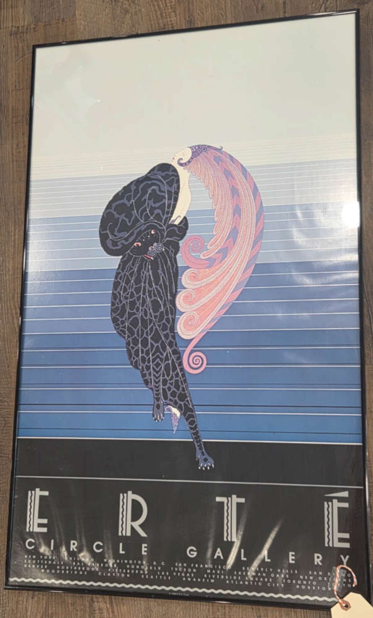 large vintage Erte poster in frame (1 of 11)