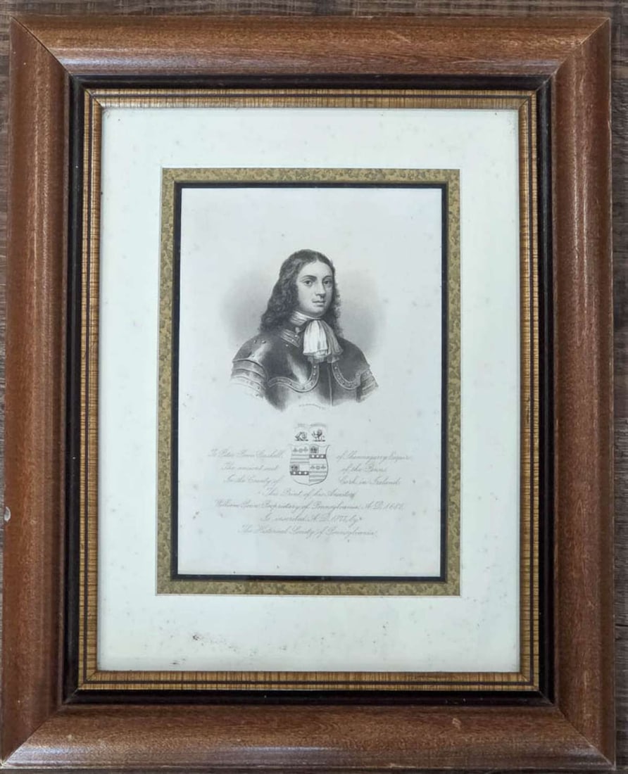 antique print William Penn founder of Pennsylvania (1 of 11)