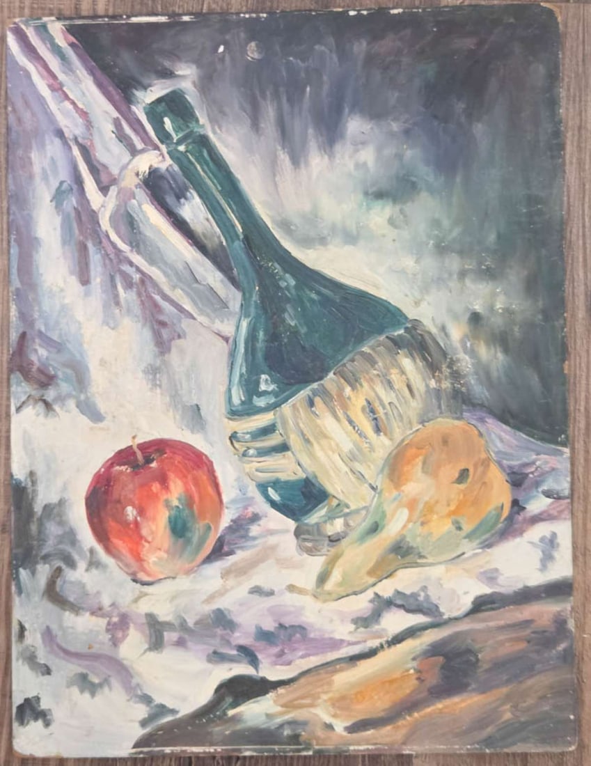 vintage Folk Art still life painting (1 of 6)