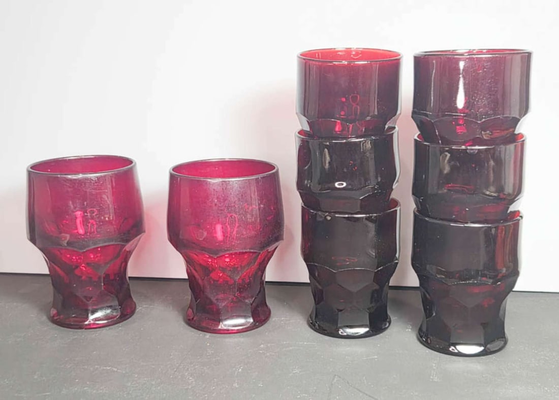 MCM Anchor Hocking Georgian Ruby glassware (1 of 12)