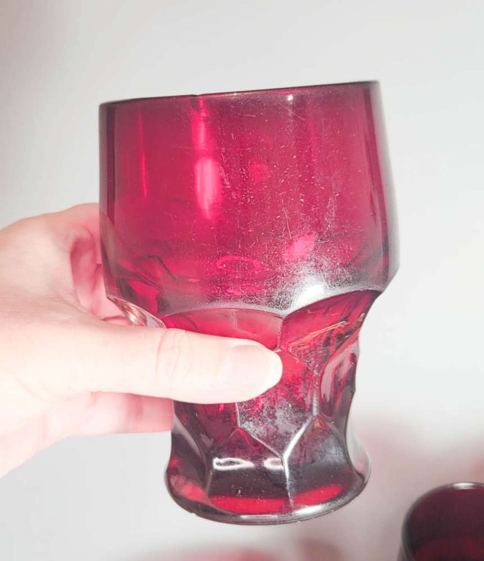 MCM Anchor Hocking Georgian Ruby glassware - 3