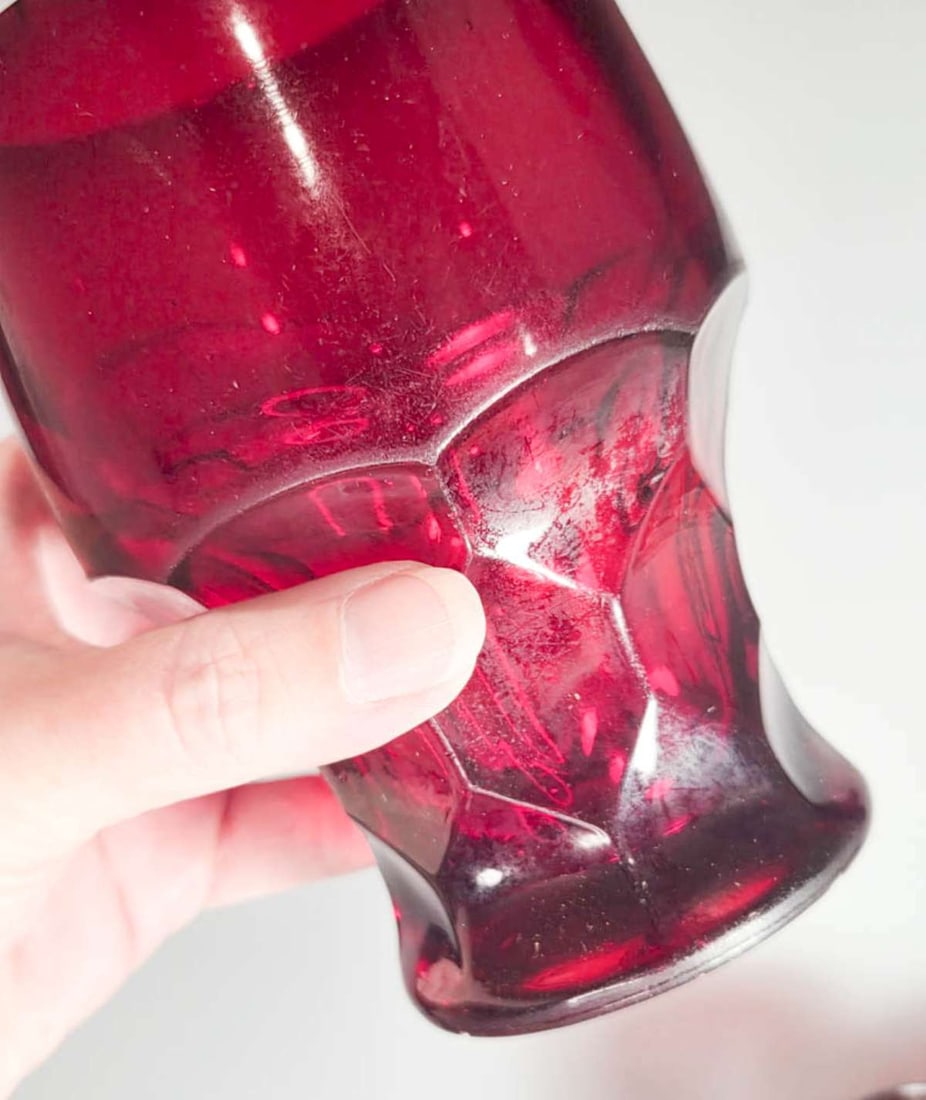 MCM Anchor Hocking Georgian Ruby glassware - 5