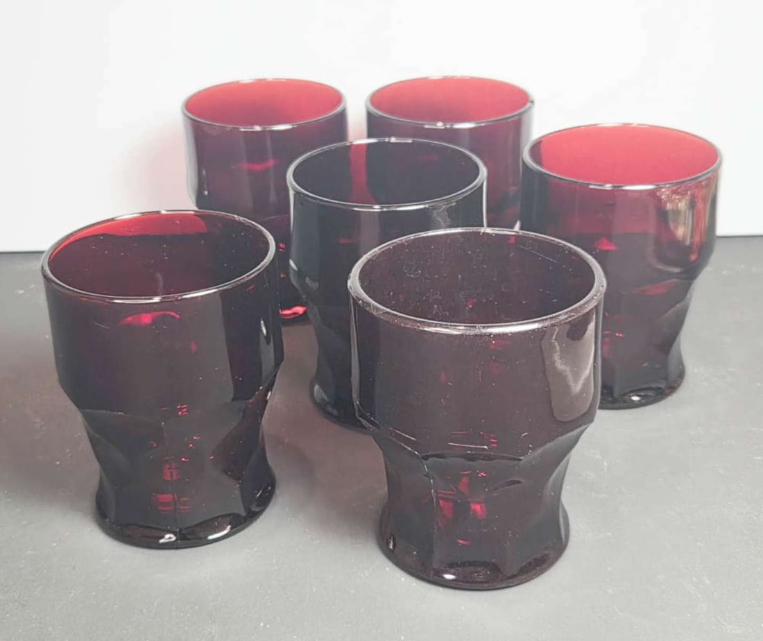 MCM Anchor Hocking Georgian Ruby glassware - 8