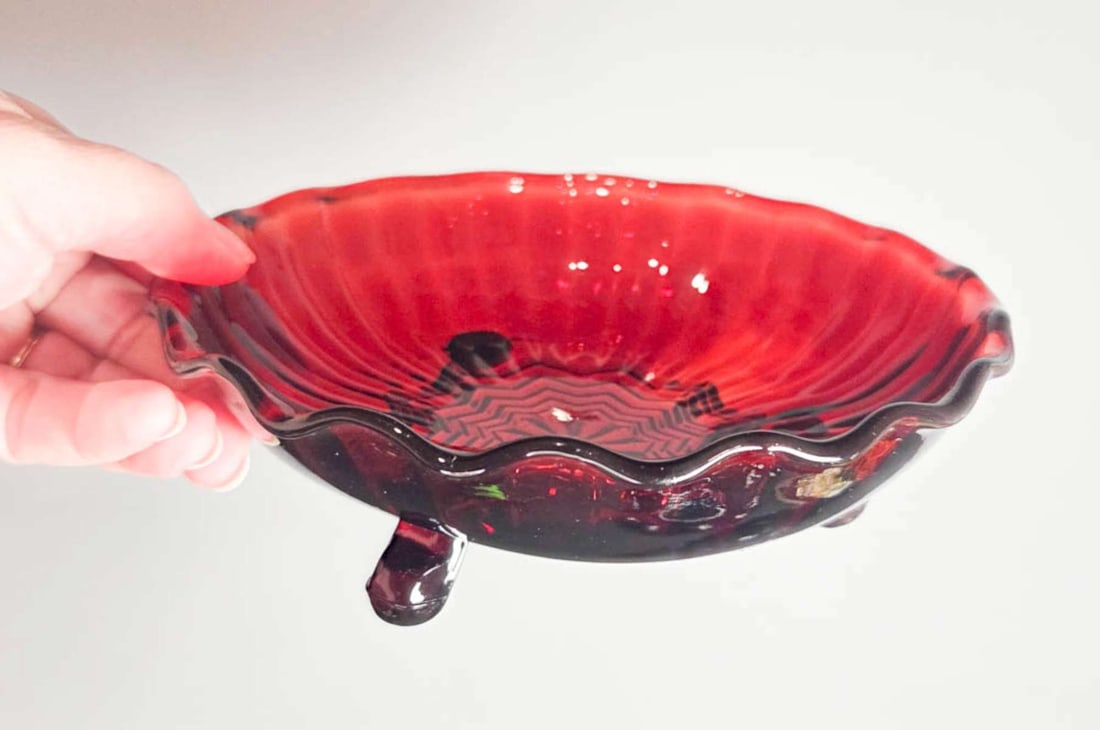 pair MCM Anchor Hocking Royal Red Ruby dishes - 5