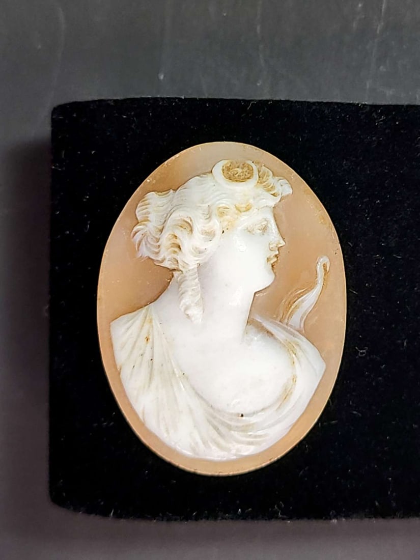 antique estate jewelry: Victorian shell cameo (1 of 7)