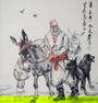 A CHINESE SCROLL PAINTING BY HUANG ZHOU