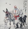 A CHINESE SCROLL PAINTING BY HUANG ZHOU