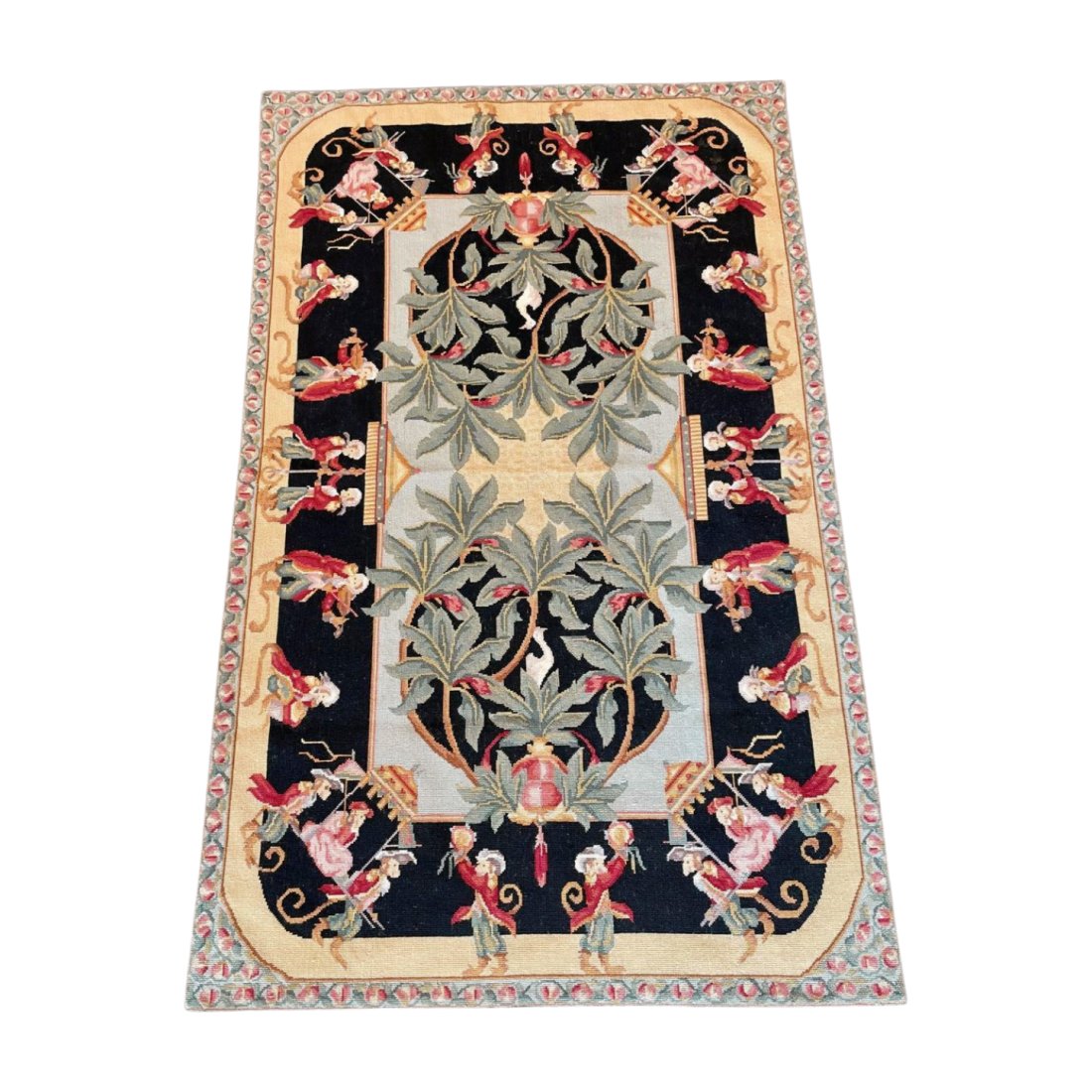 Victoriana Aubusson Needlepoint Rug with French Monkeys (1 of 13)