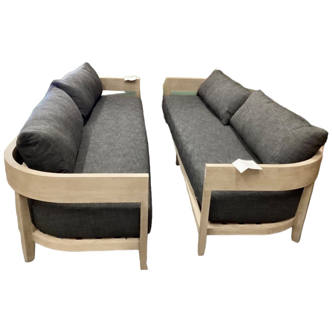 Restoration Hardware Pair Of Balmain Collection Outdoor Teak Sofas